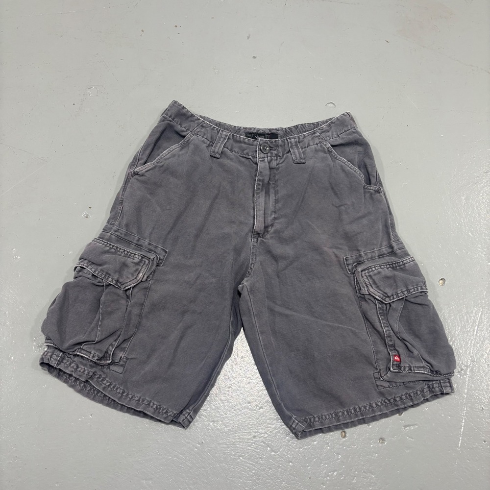 Quiksilver Mens Grey Cargo Shorts Linen Cotton Blend Size 29 E104008 Utility